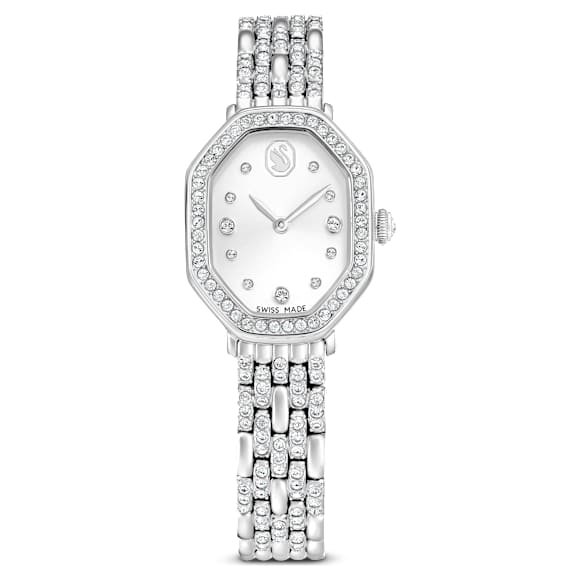 Swarovski Dextera Octagon Watch Swiss Made Metal Bracelet Silver Tone Stainless Steel SW5698690