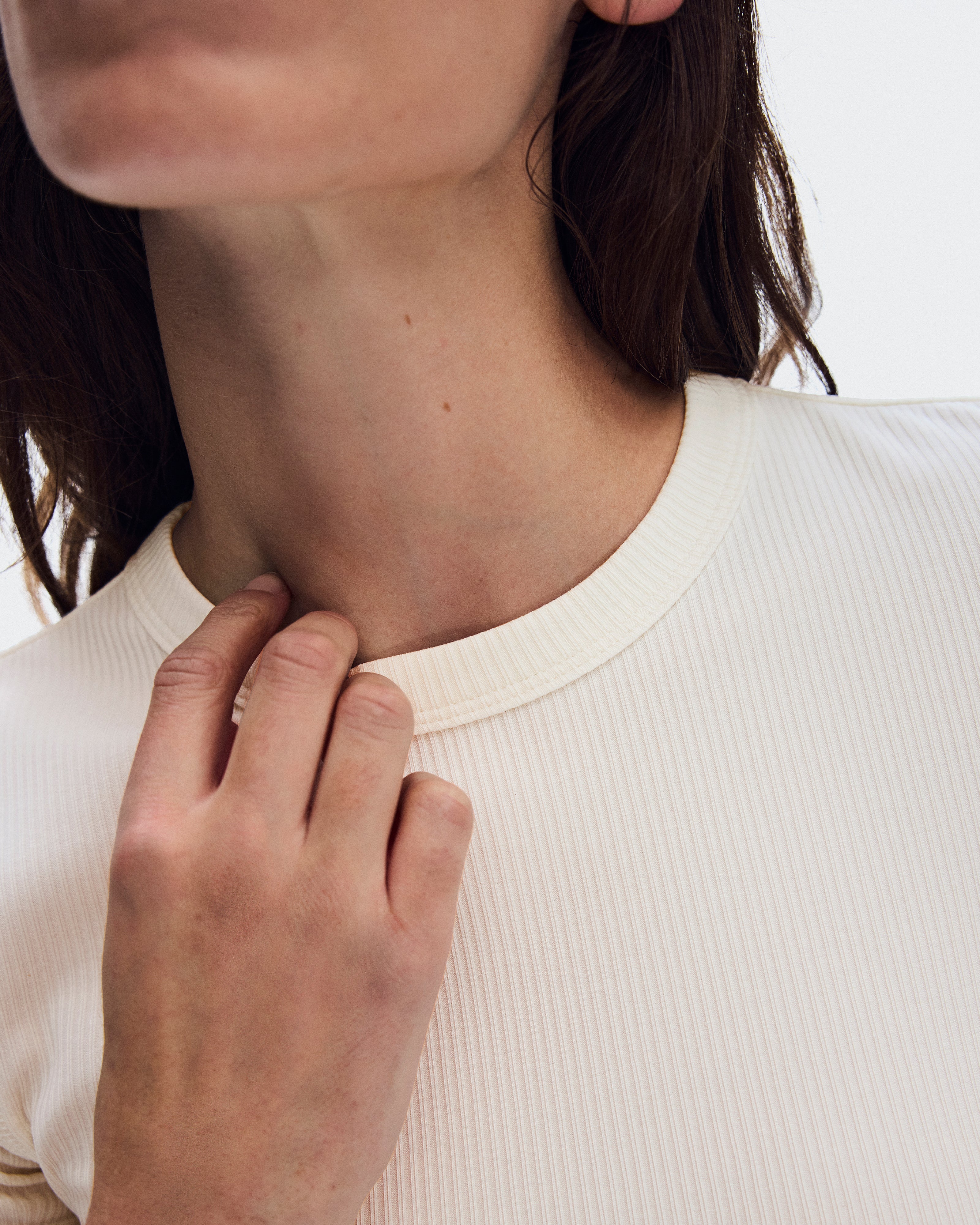 On All-Day Ribbed T-Shirt Ivory (Women'S)