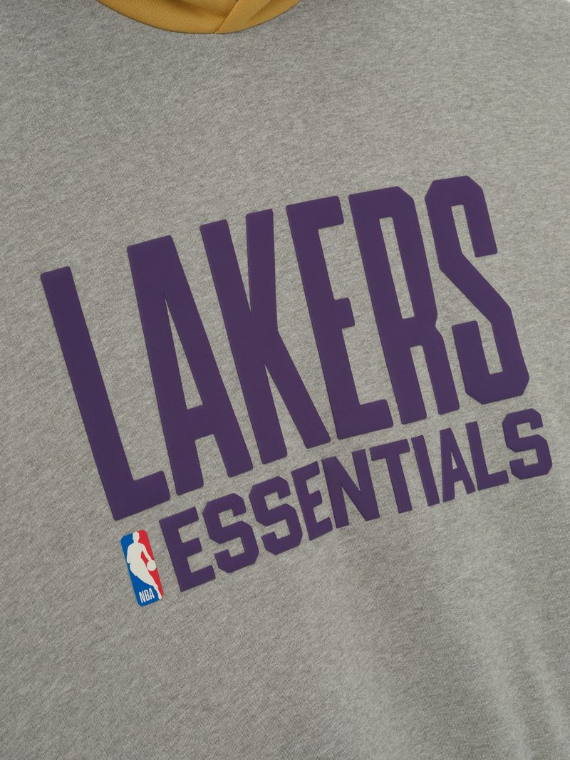 Essentials Lakers Sport Hoodie Concrete Heather/ Canyon