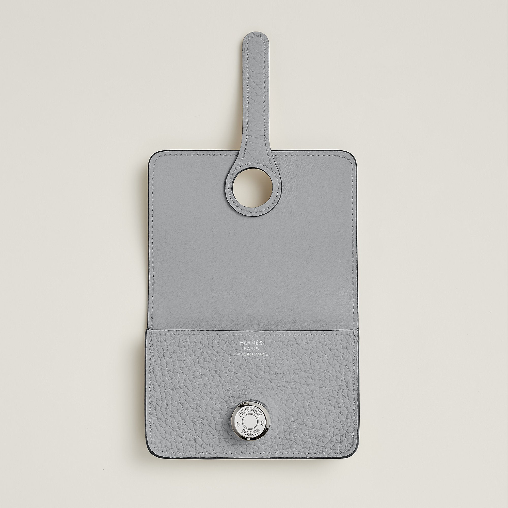 Hermes Dogon Card Holder Gris Pantin