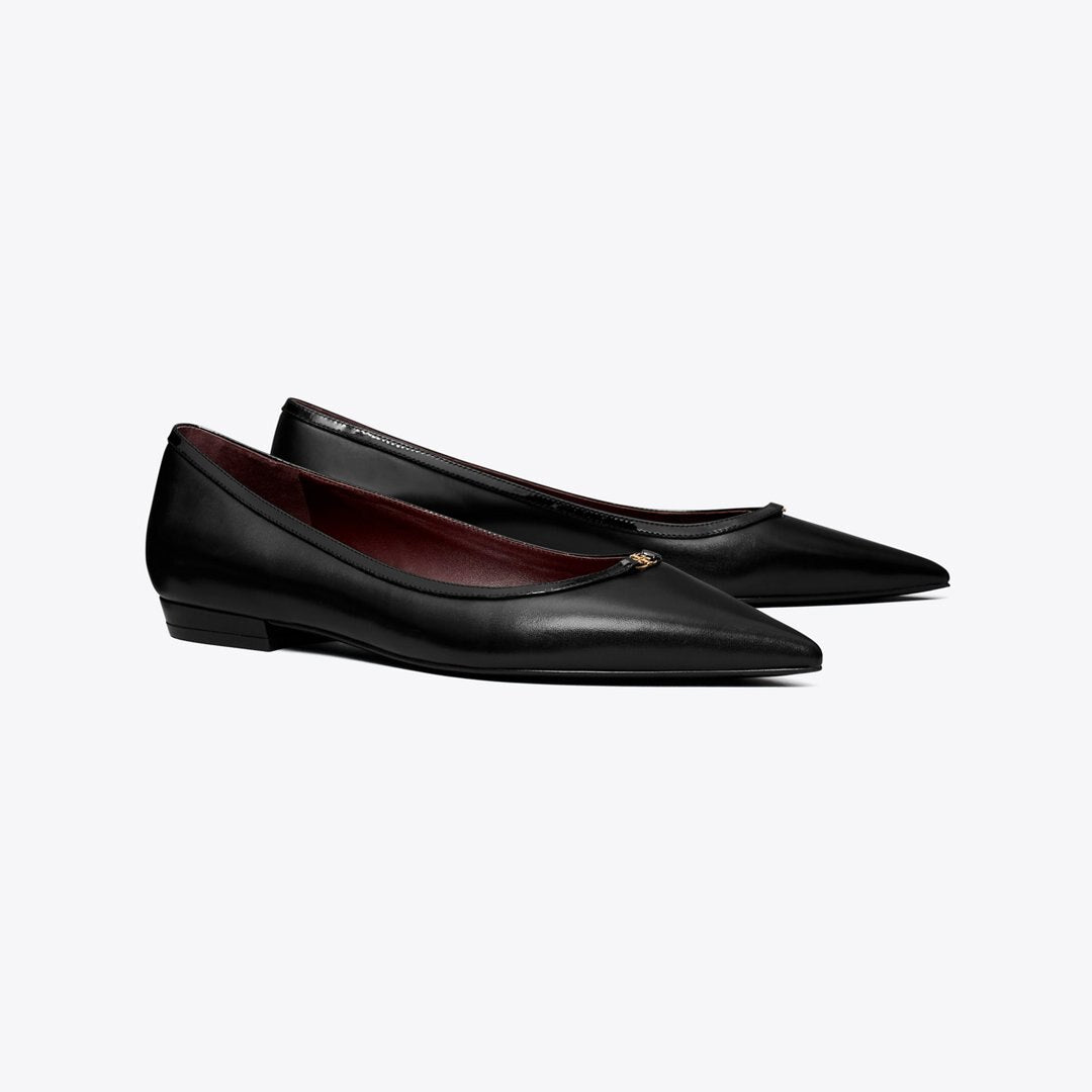 Tory Burch Double T Buckle Flat PERFECT BLACK