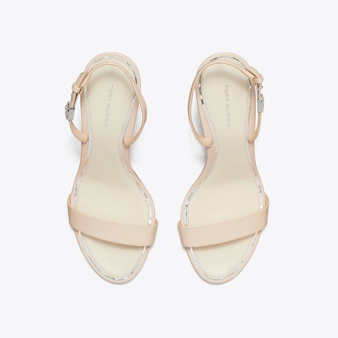 Tory Burch Double T Buckle Heel Sandal SOFT PINK
