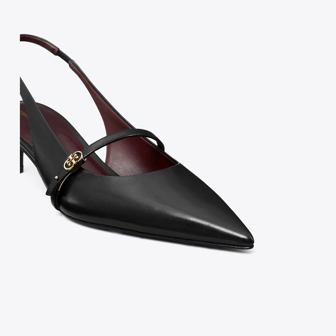 Tory Burch Double T Buckle Mary Jane Slingback PERFECT BLACK / PERFECT BLACK