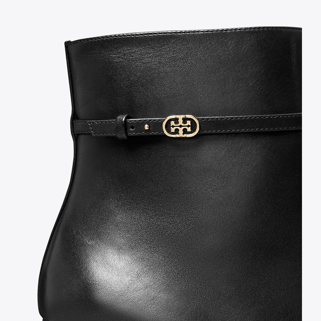 Tory Burch Double T Buckle Wedge Boot PERFECT BLACK