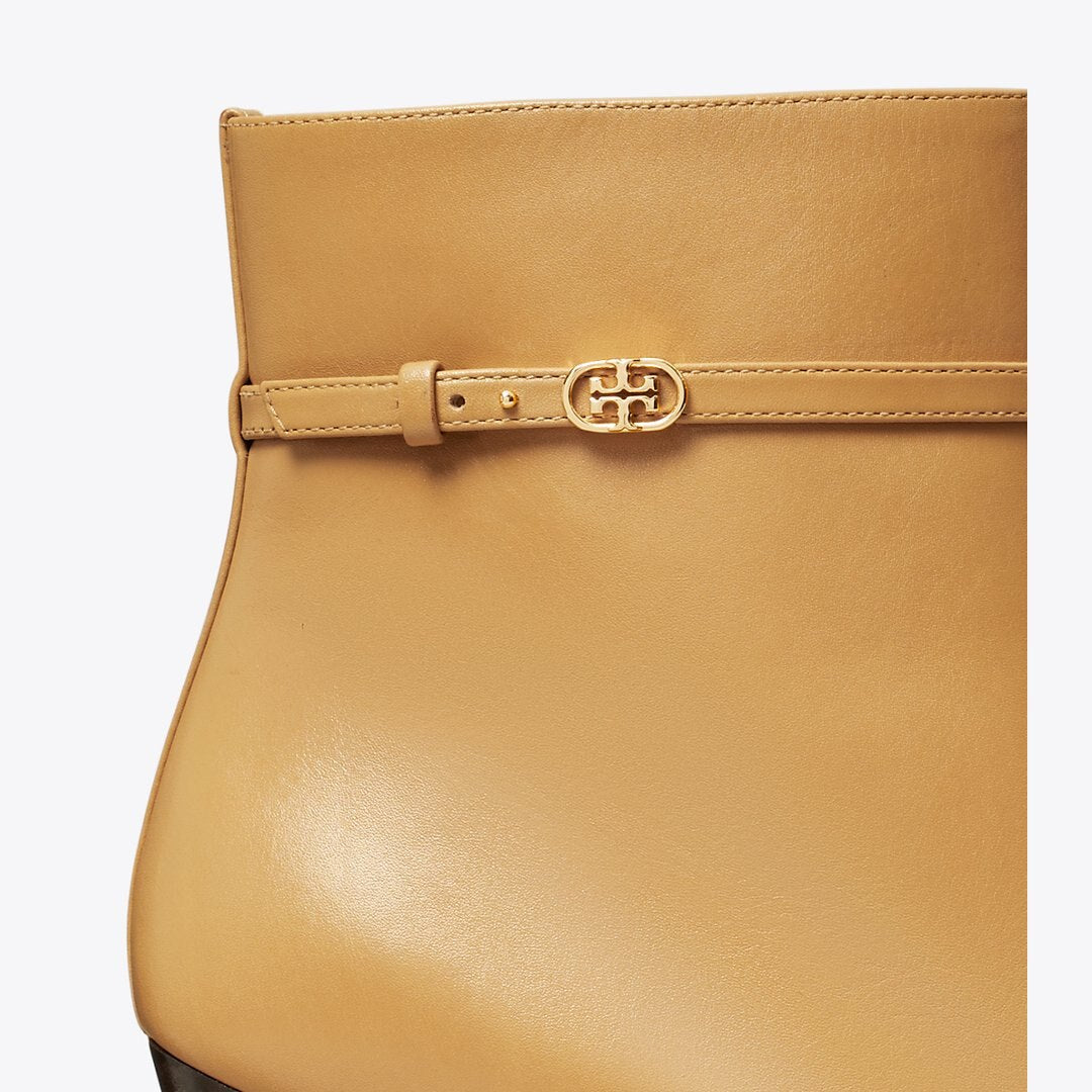 Tory Burch Double T Buckle Wedge Boot GINGER SHORTBREAD