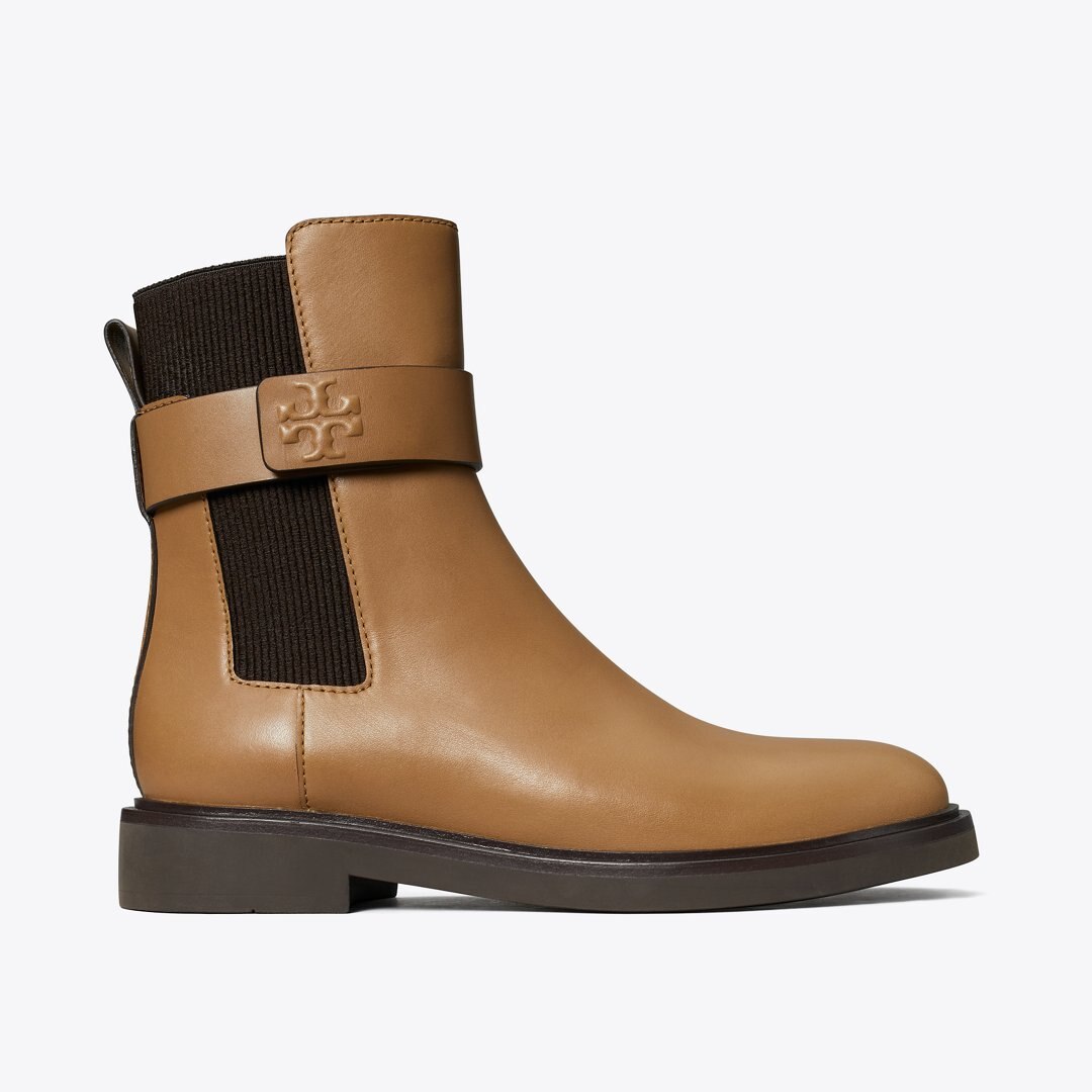 Tory Burch Double T Chelsea Boot ALMOND FLOUR / COCO