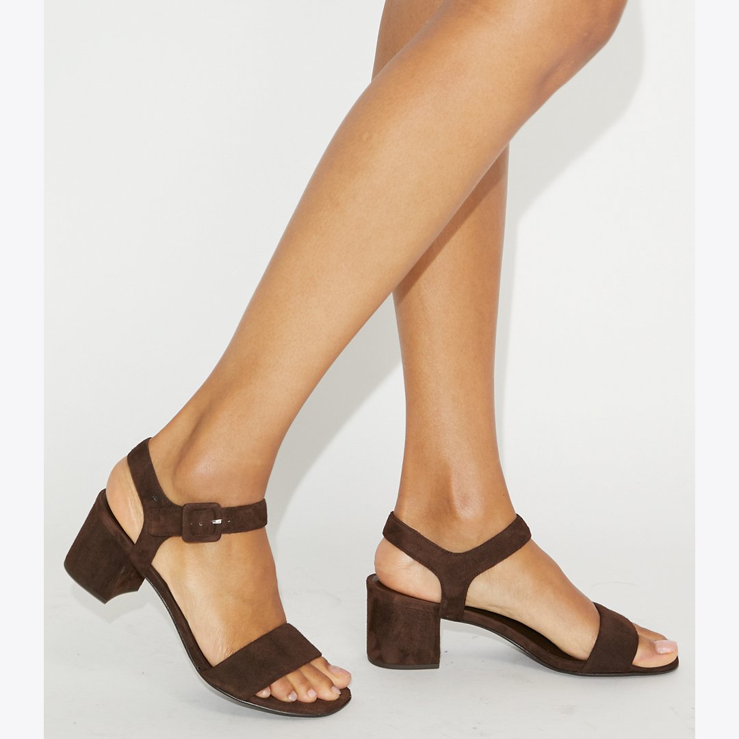Tory Burch Double T City Sandal DARK COCOA