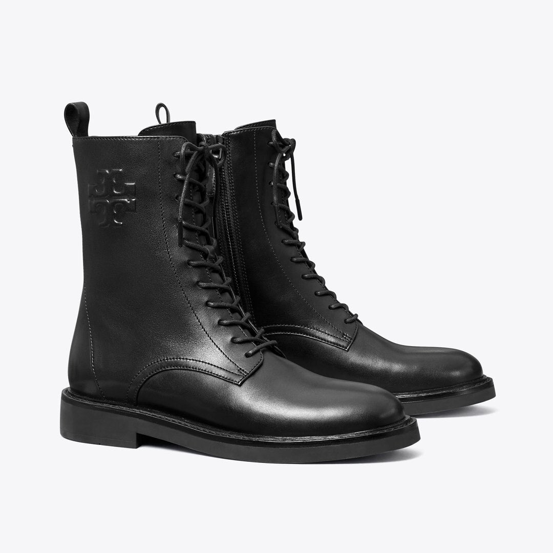 Tory Burch Double T Combat Boot PERFECT BLACK