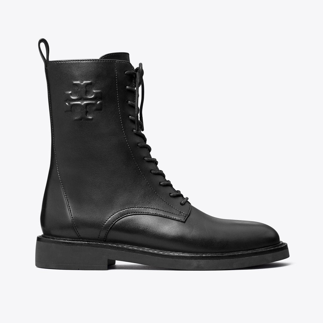 Tory Burch Double T Combat Boot PERFECT BLACK