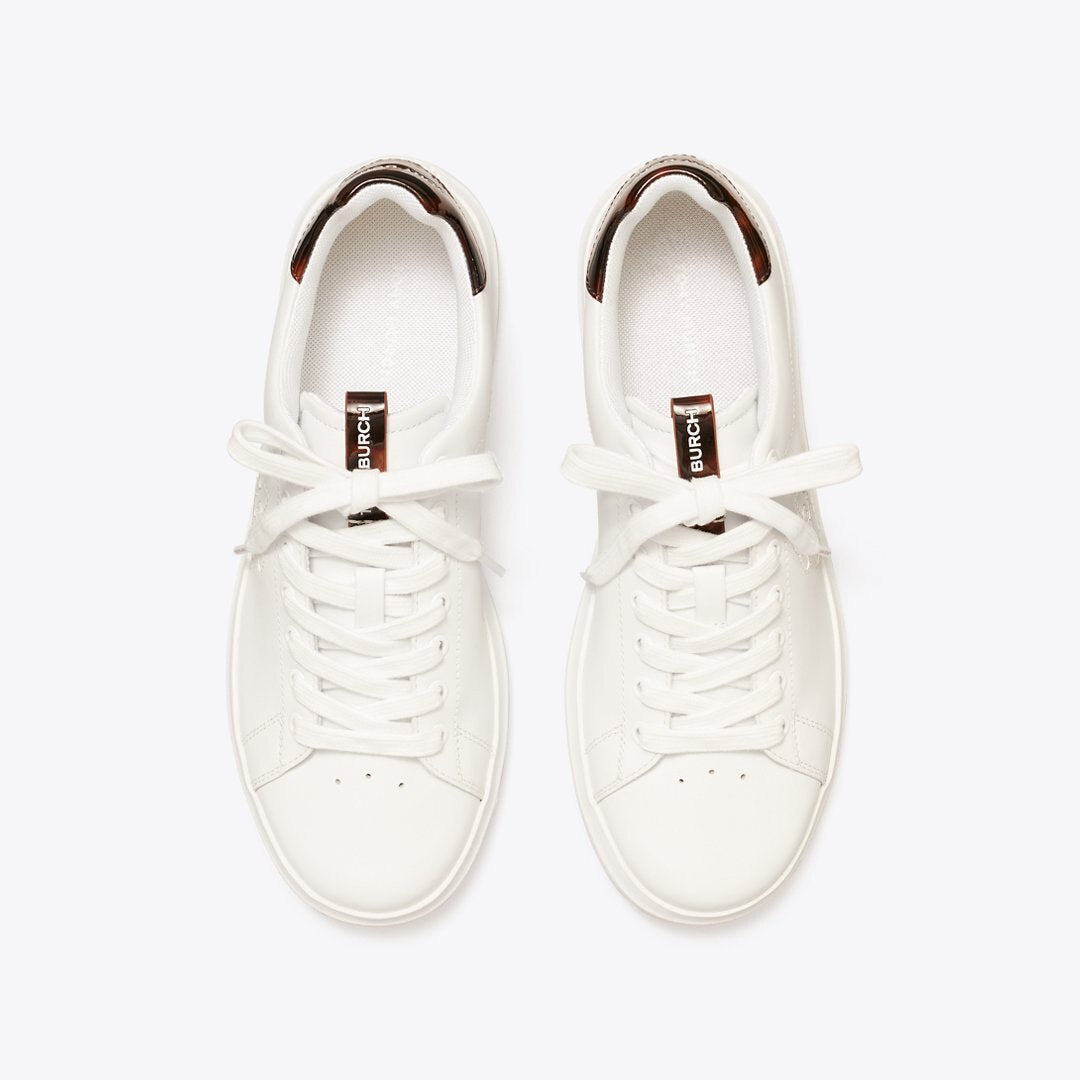 Tory Burch Double T Howell Court Sneaker TITANIUM WHITE / CRETA