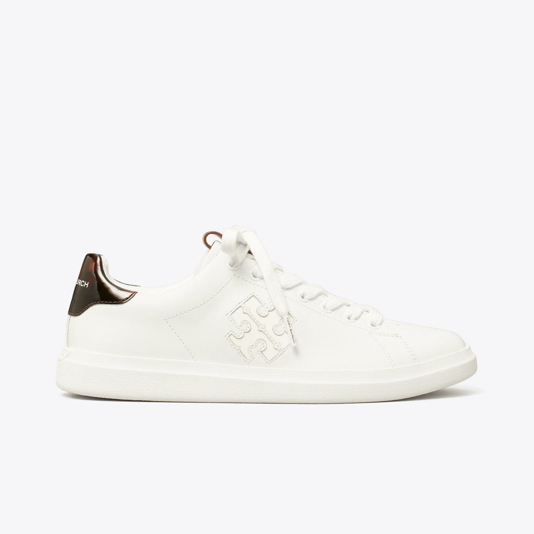 Tory Burch Double T Howell Court Sneaker TITANIUM WHITE / CRETA