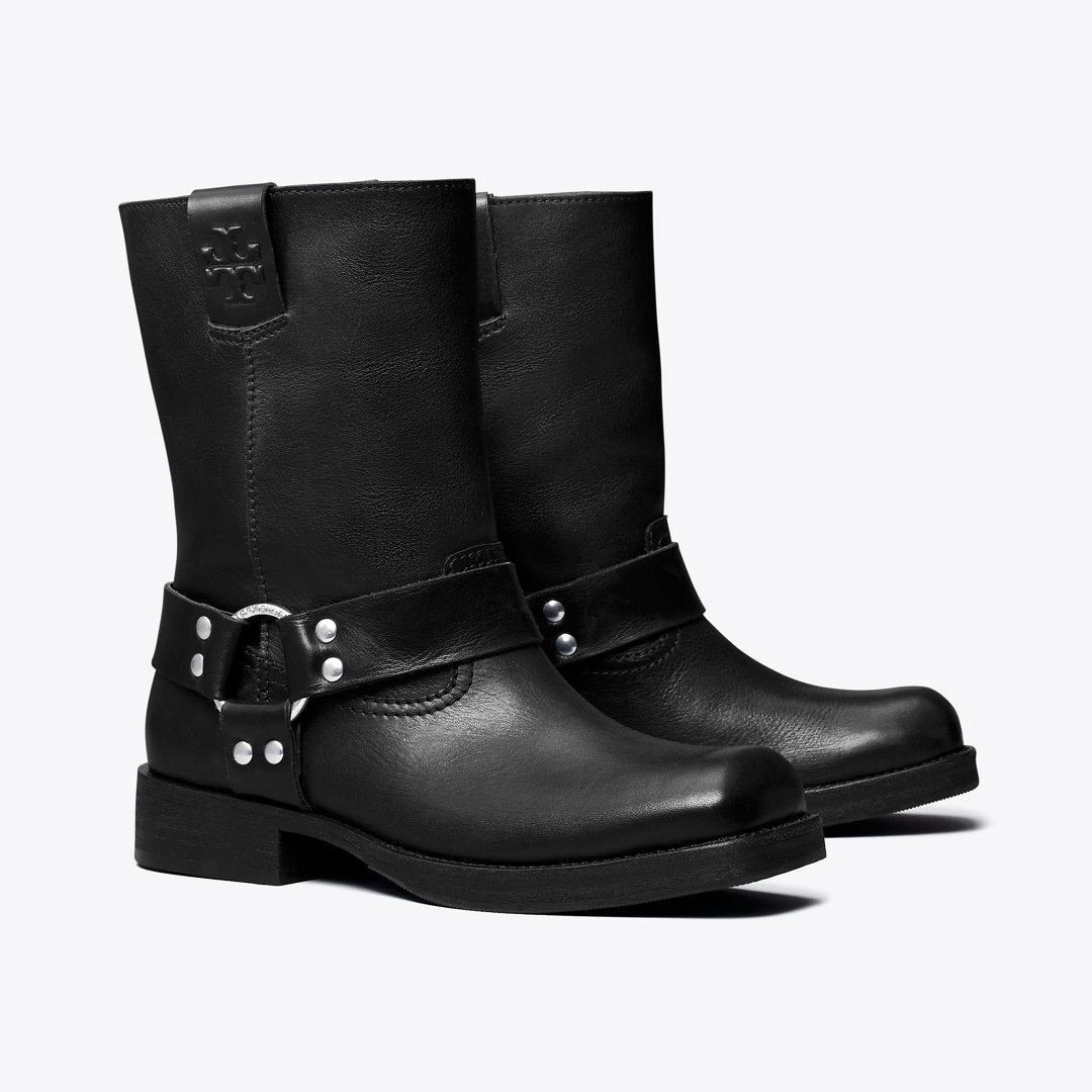 Tory Burch Double T Moto Boot PERFECT BLACK