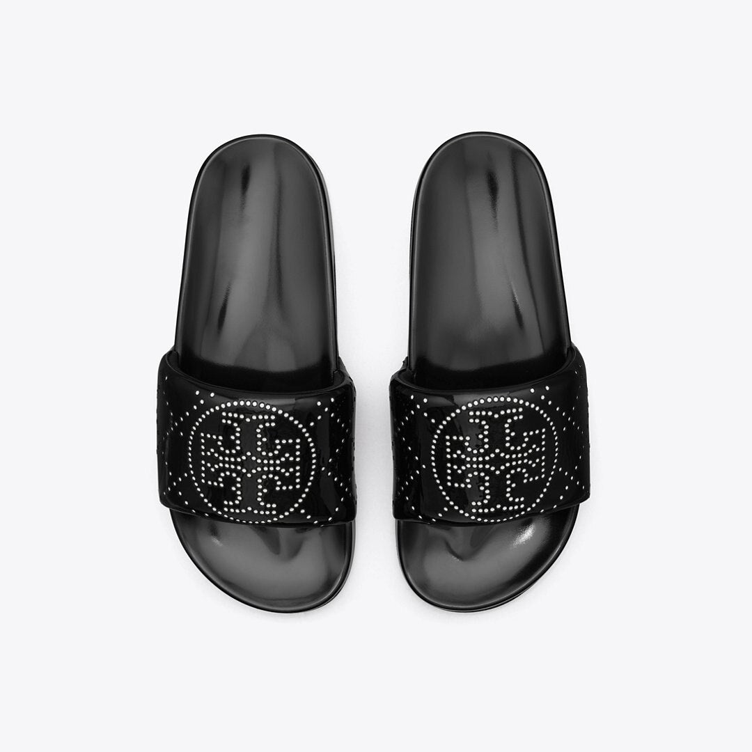 Tory Burch Double T Pool Slide BLACK INK / BLACK INK