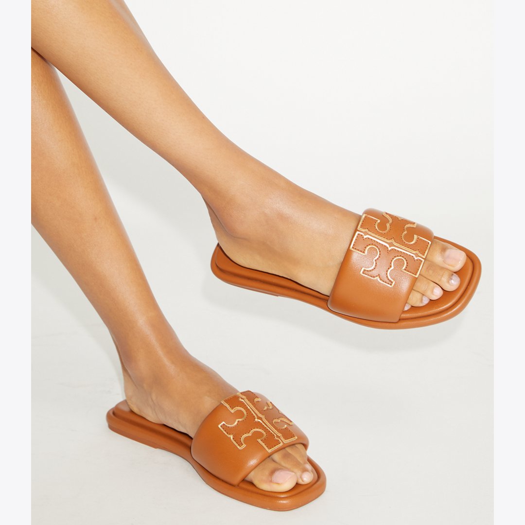 Tory Burch Double T Sport Slide BOURBON MIELE / GOLD