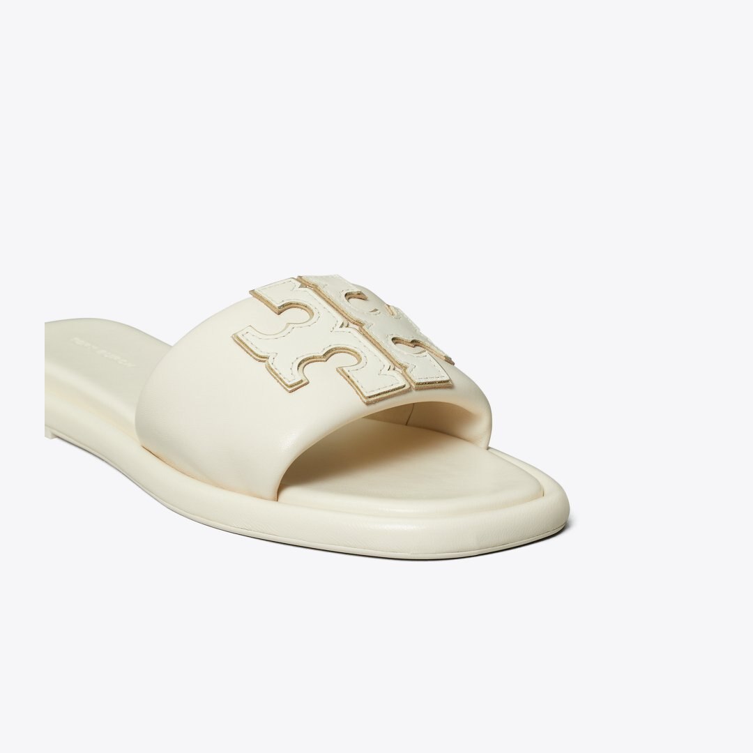 Tory Burch Double T Sport Slide LIGHT CREAM / GOLD