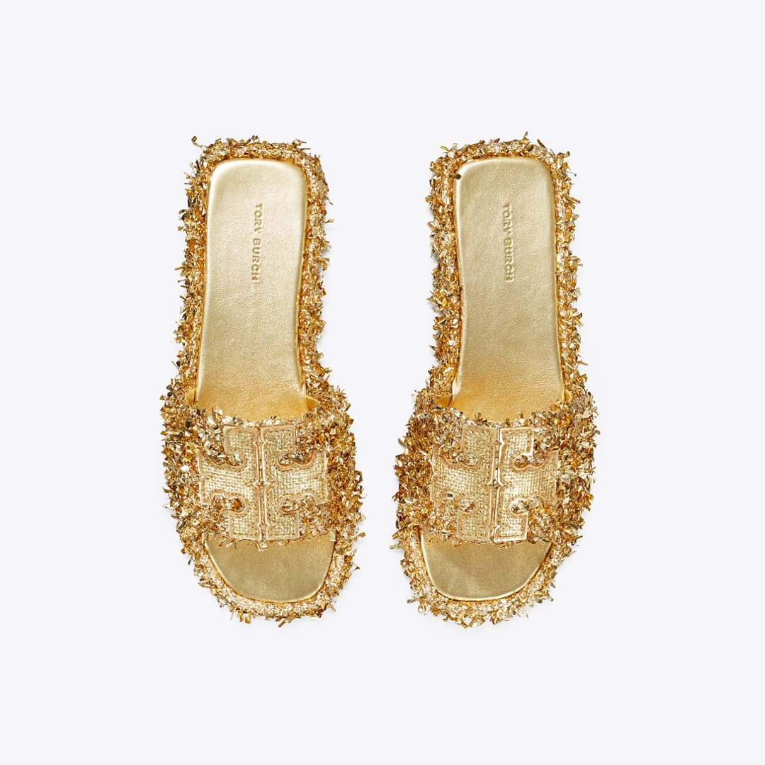 Tory Burch Double T Sport Slide GOLD / GOLD