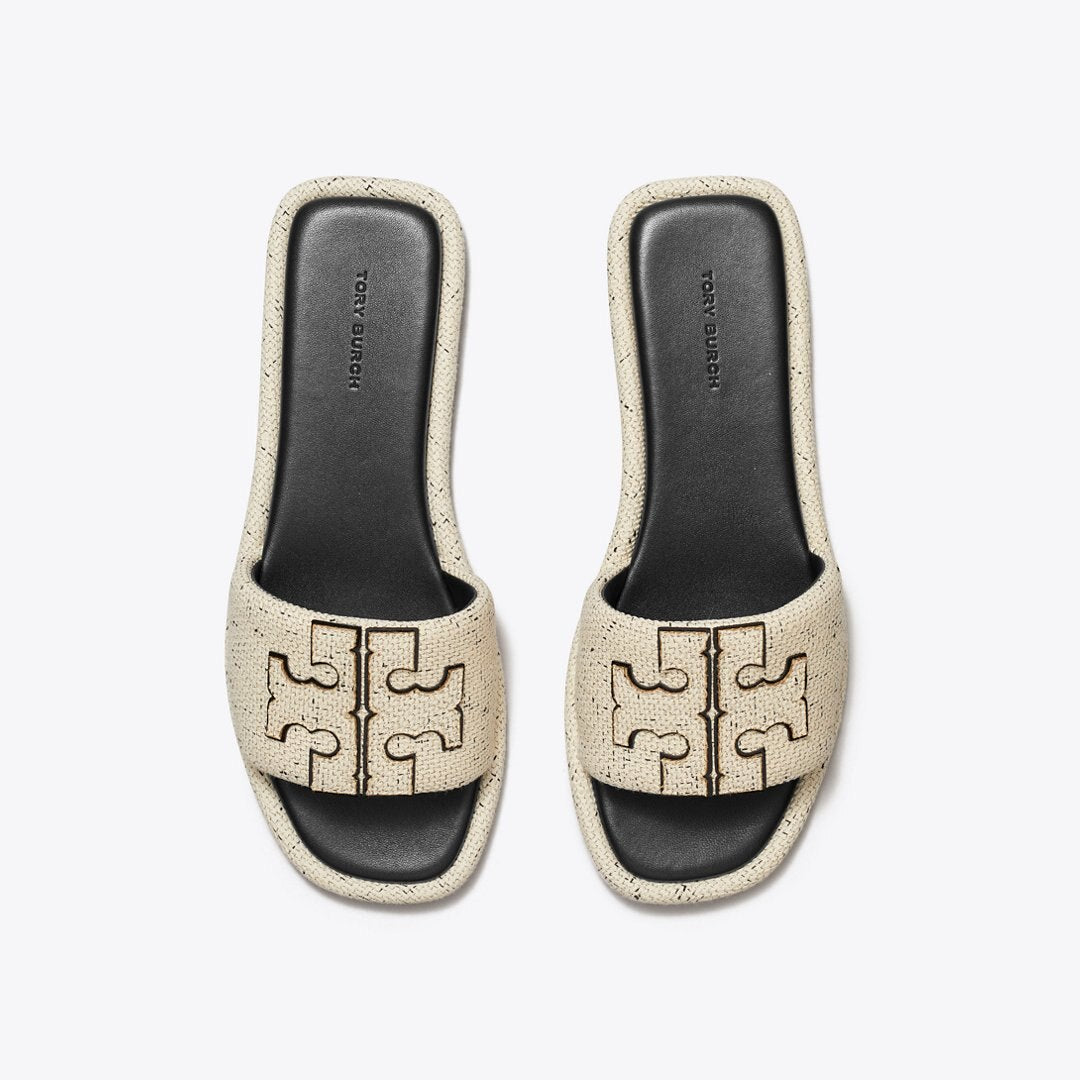 Tory Burch Double T Sport Slide GRAIN / PERFECT BLACK