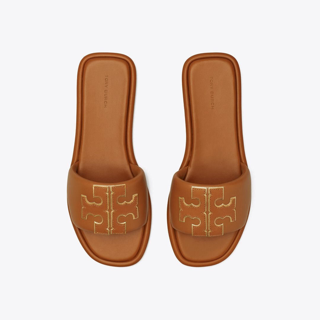 Tory Burch Double T Sport Slide BOURBON MIELE / GOLD
