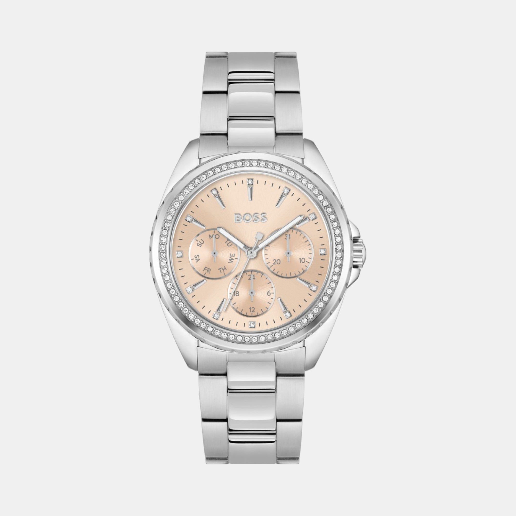 Boss Atea Women Quartz Rose Gold Dial Multi-Function Stainless Steel Watch 1502732