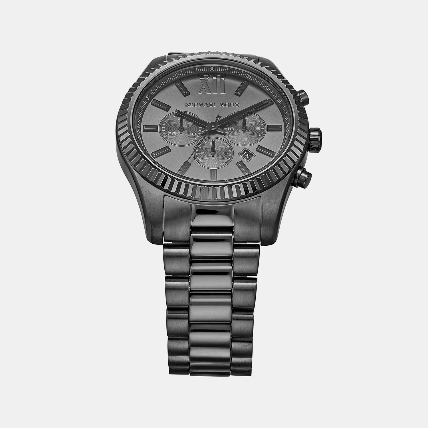 Michael Kors Lexington Men Quartz Black Dial Chronograph Stainless Steel Watch Mk9154