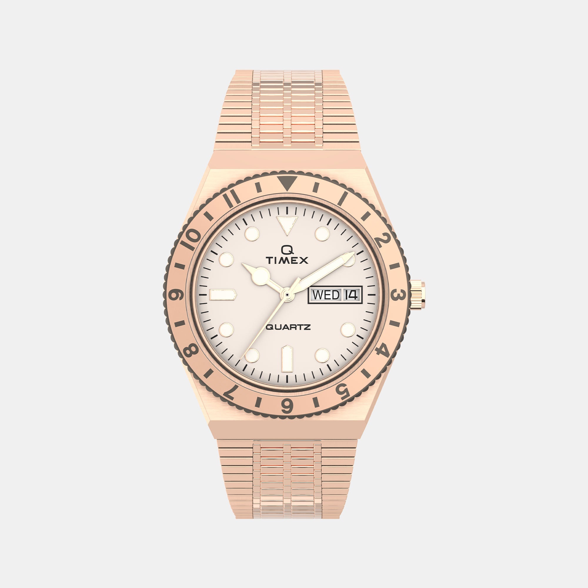 Timex Q Timex Women Quartz Cream Dial Analog Stainless Steel Watch Tw2U95700Uj