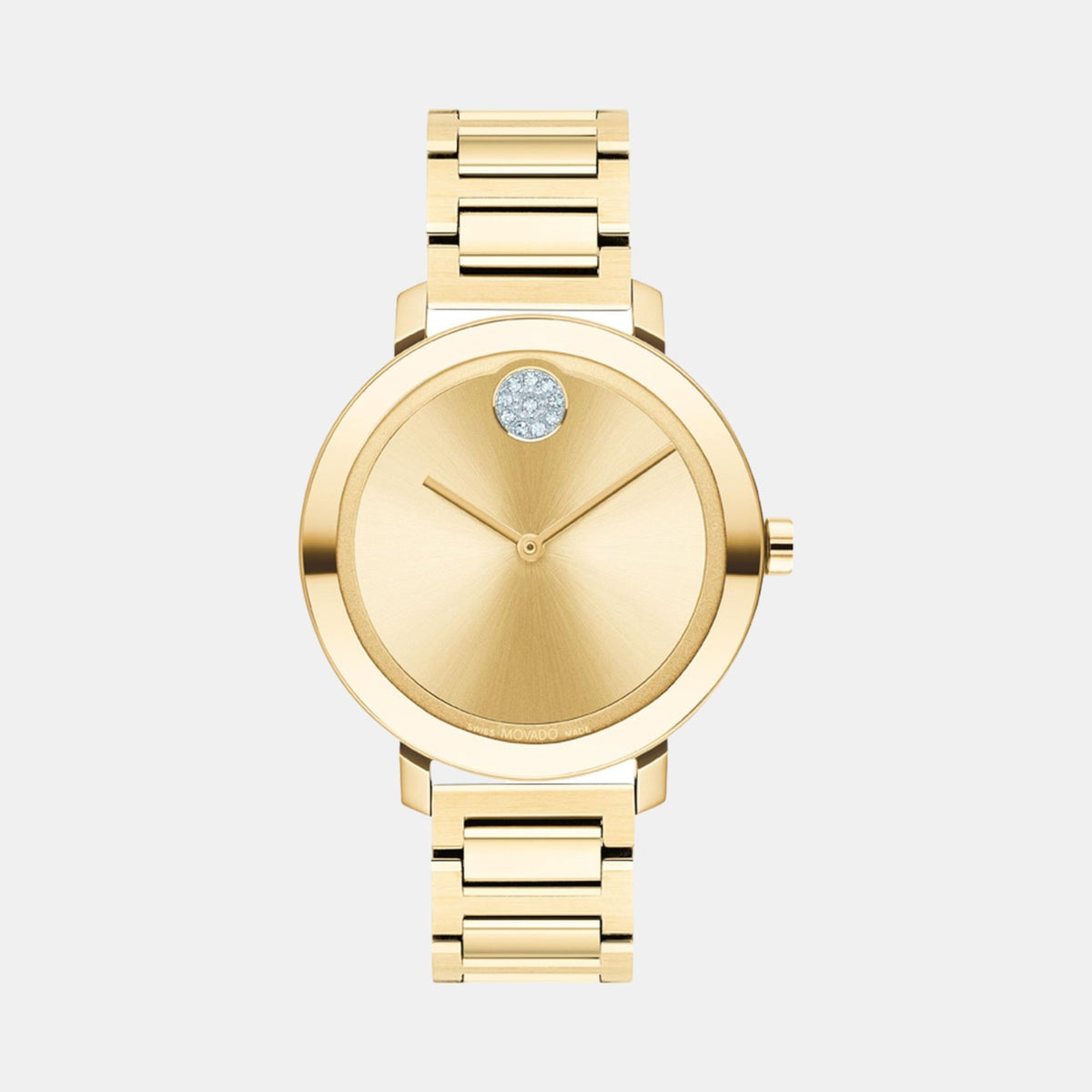 Movado Bold Evolution Women Quartz Gold Dial Analog Stainless Steel Watch 3600823
