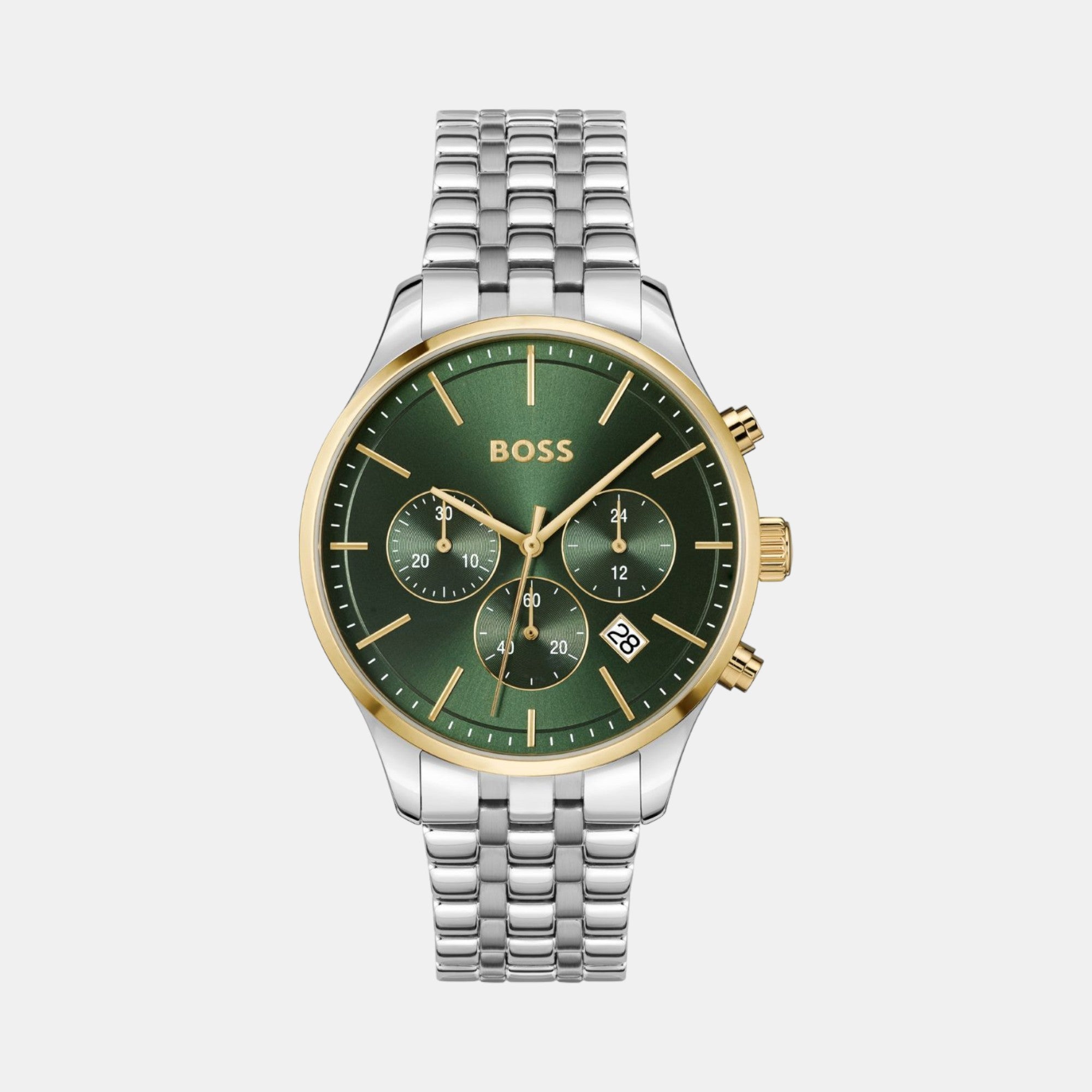 Boss Avery Men Quartz Green Dial Chronograph Stainless Steel Watch 1514159