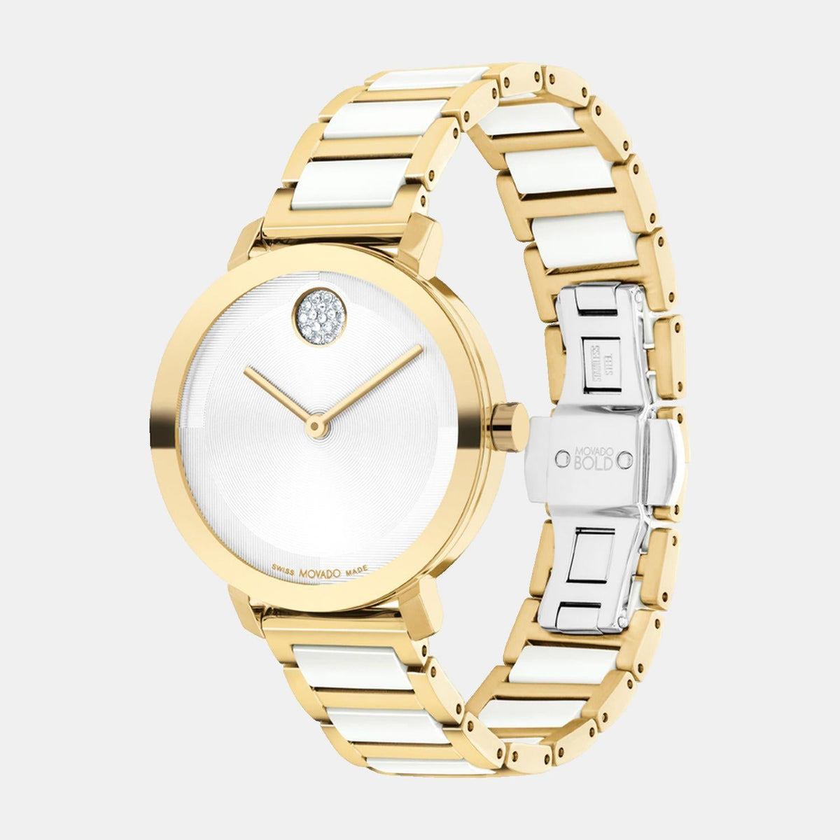 Movado Bold Evolution Women Quartz Silver Dial Analog Stainless Steel Watch 3601238