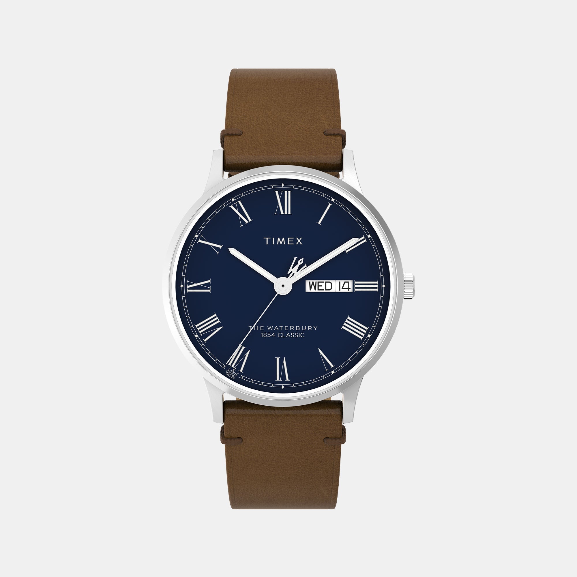 Timex Waterbury Men Quartz Blue Dial Analog Leather Watch Tw2W14900Uj