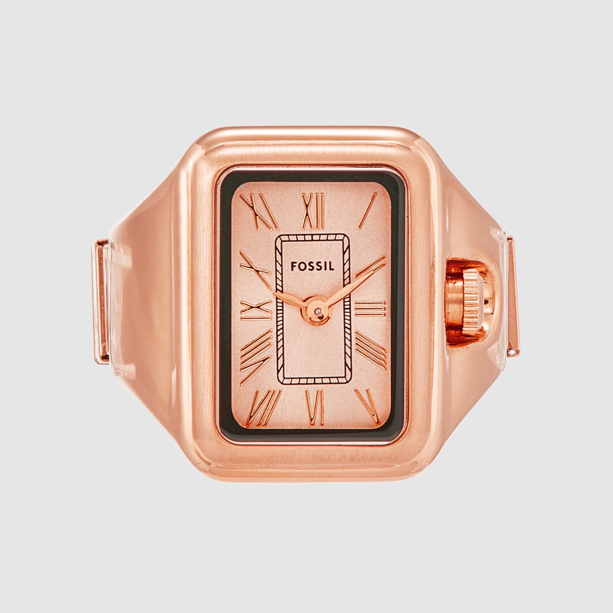 Fossil Raquel Watch Ring Women Quartz Pink Dial Analog Stainless Steel Watch Es5345