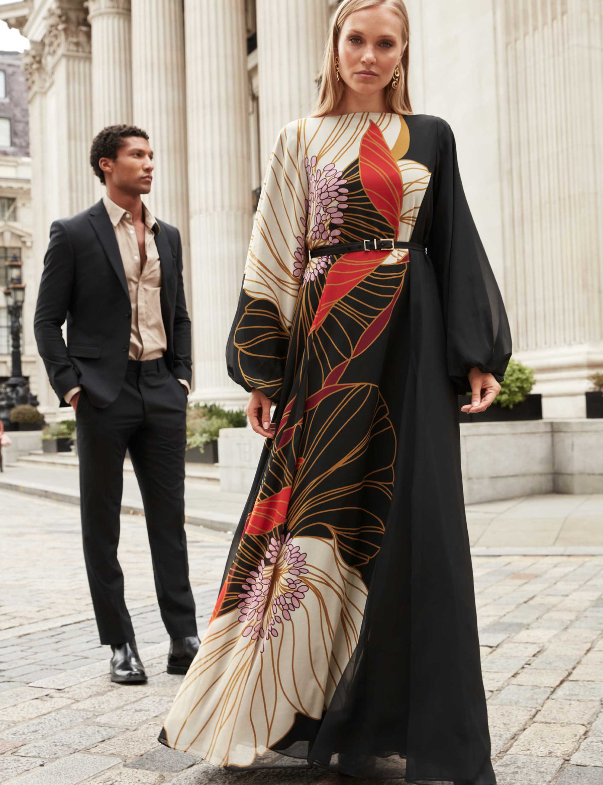 Ted Baker Cammeli Nouveau Floral Long Sleeve Maxi Dress Women's