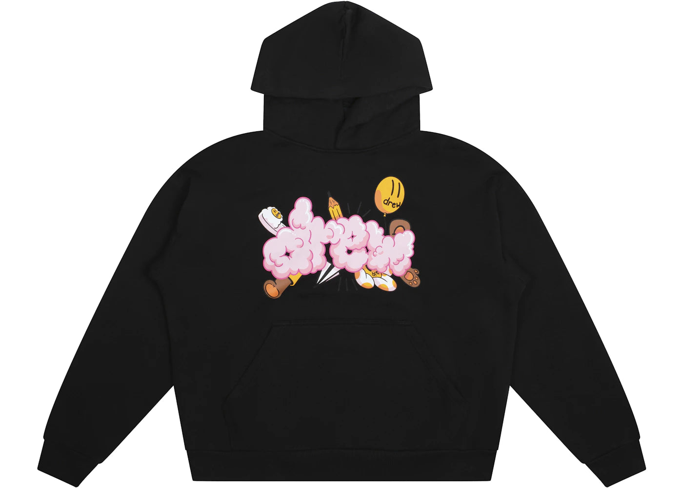 drew house doodle joy hoodie black