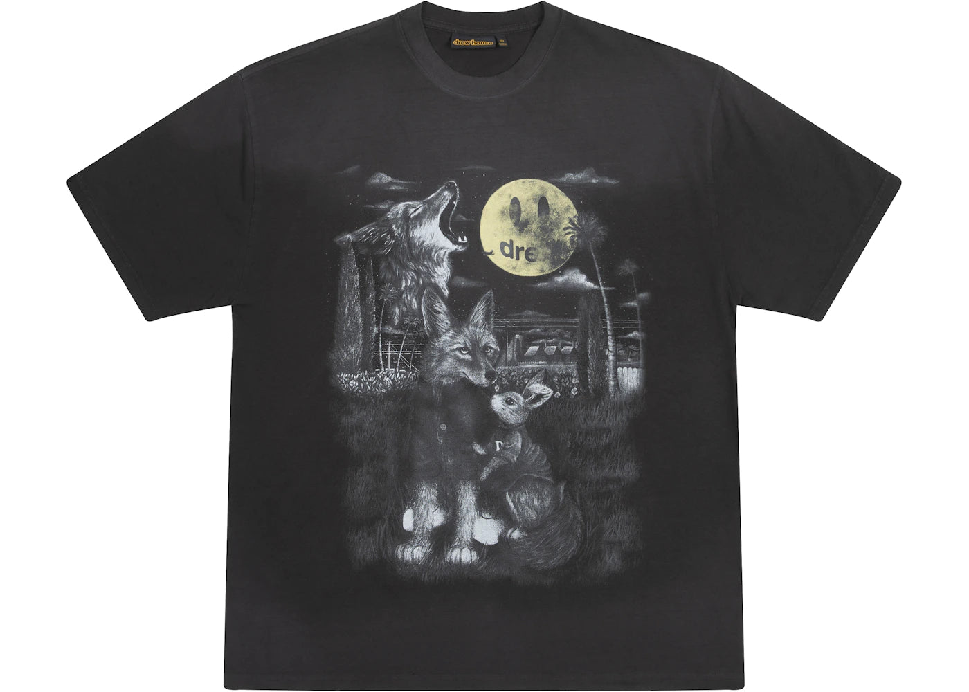 drew house full moon ss t-shirt faded black