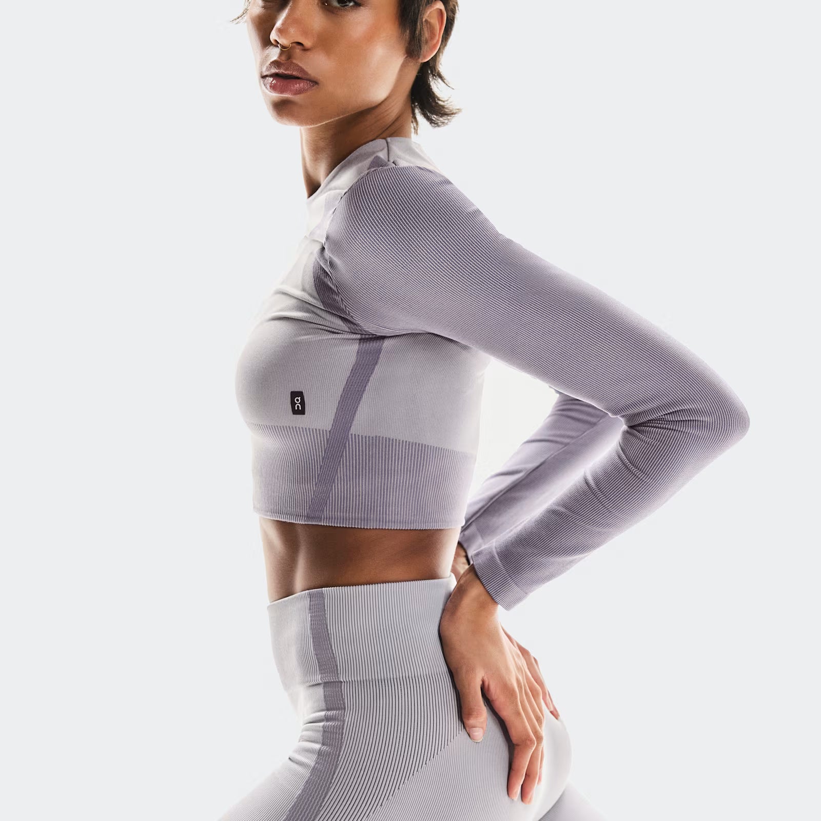 On Studio Knit Long-T Crop Lilac | Cosmos (Women'S)