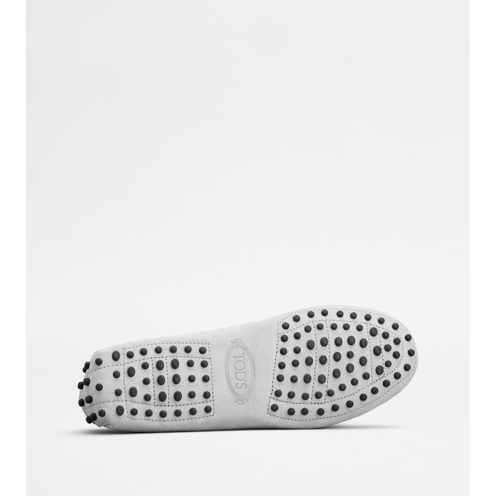 Tods Gommino Driving Shoes In Suede Grey Womens