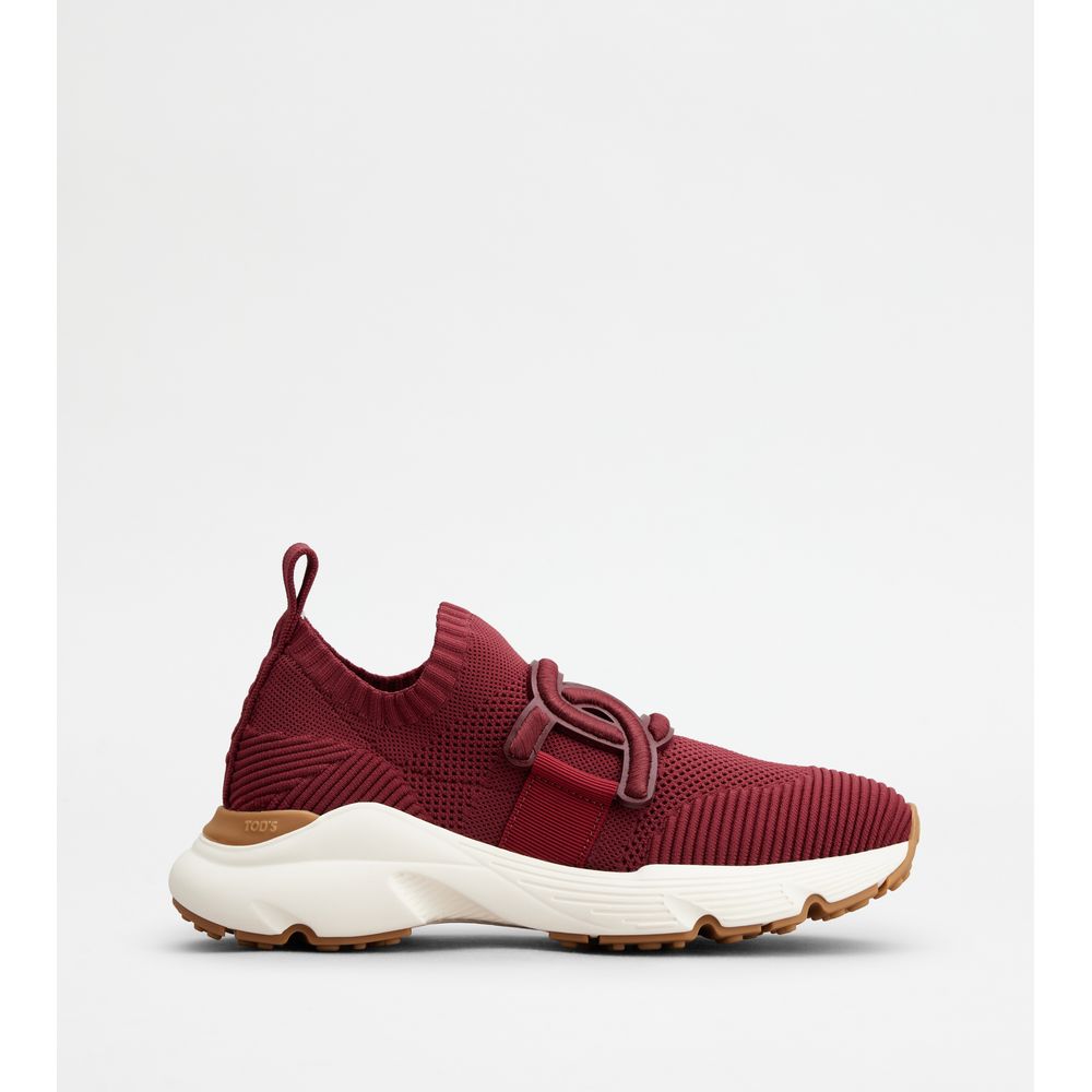 Tods Kate Slip-On Sneakers In Fabric Red Womens