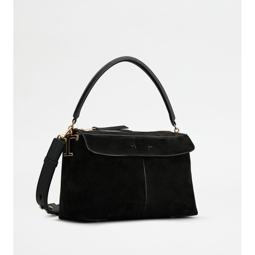 Tods T Case Bauletto In Suede Small Black