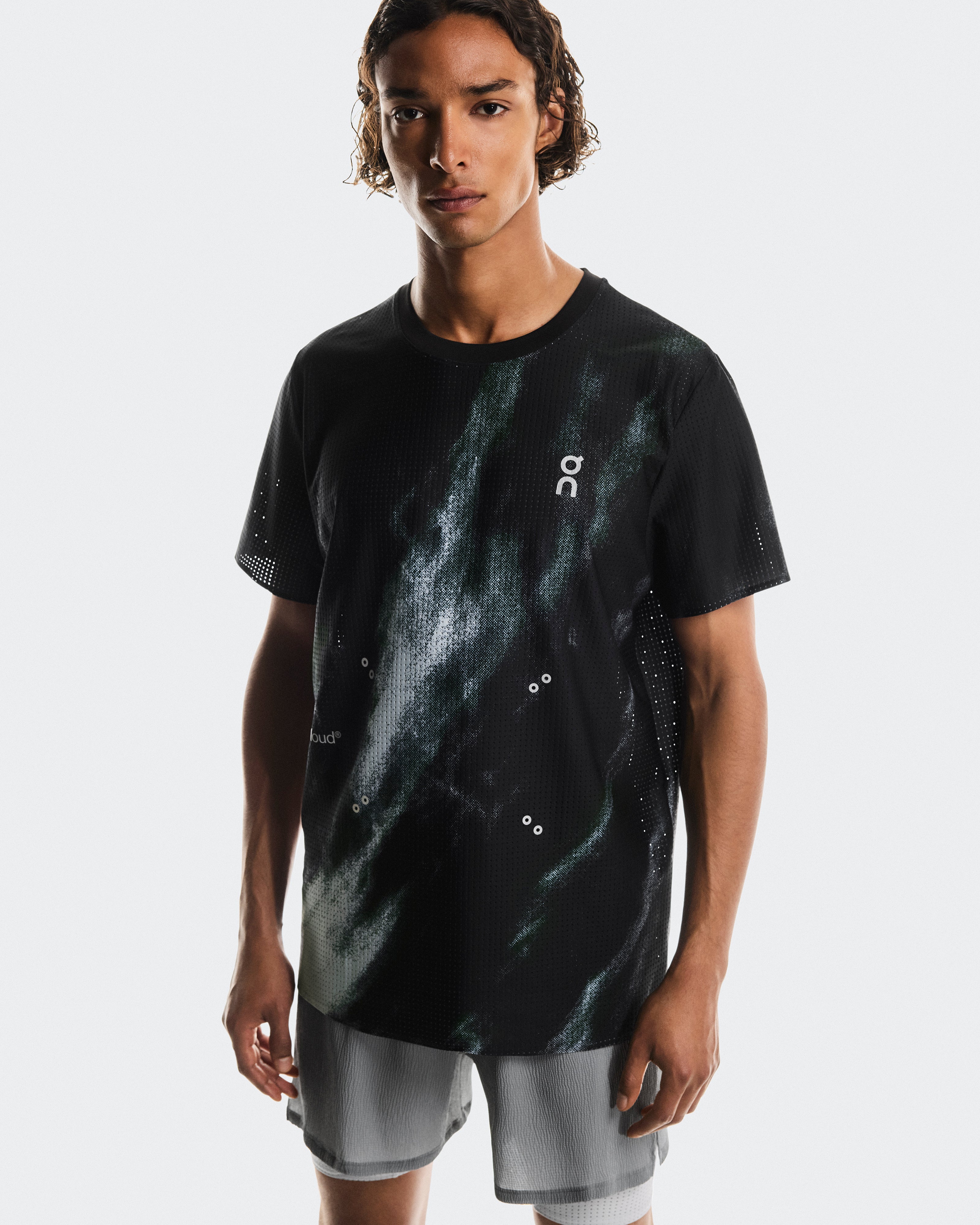 On Pace Mesh-T Black | Glacier