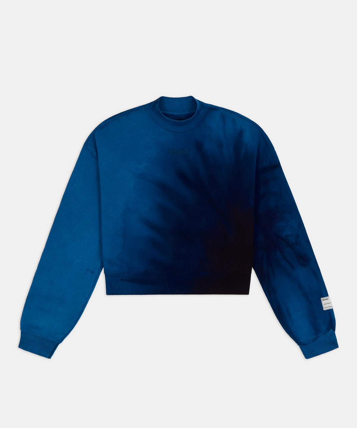 Bandit Womens Cropmock Pullover Aegean Blue Wave Print
