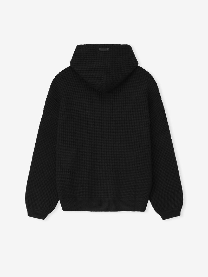 Essentials Heavy Waffle 90S Hoodie Vintage Black