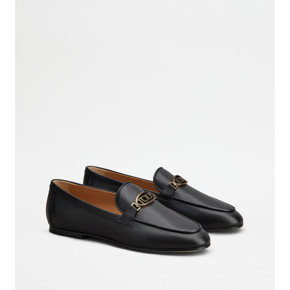 Tods Loafers In Leather Black Womens
