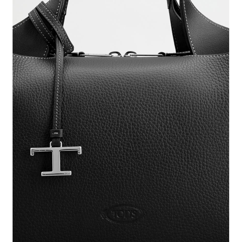 Tods Bauletto Bag In Leather Medium Black