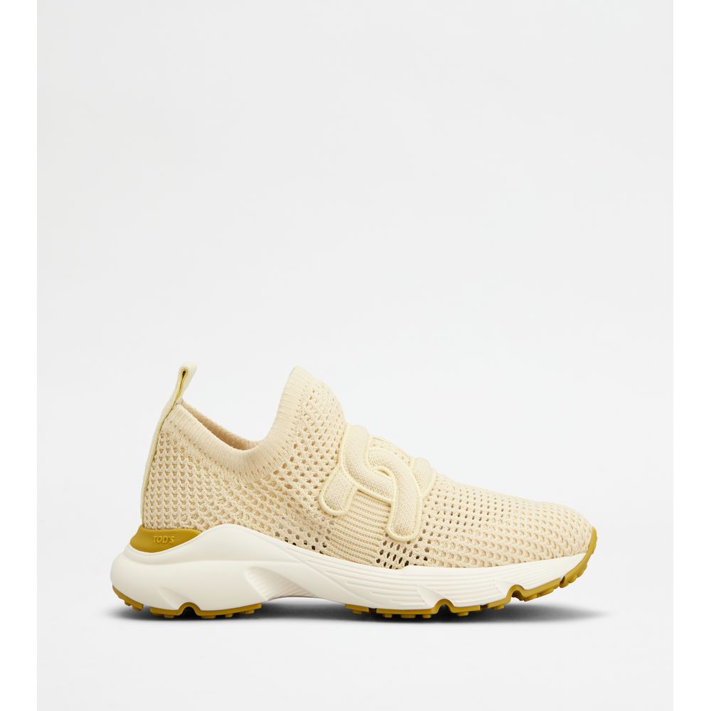 Tods Kate Slip-On Sneakers In Fabric Yellow Womens