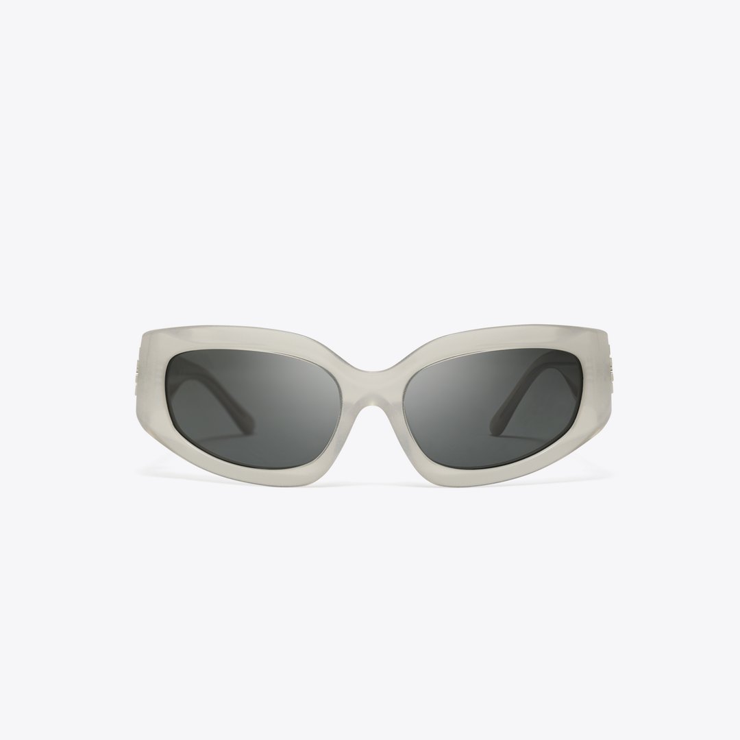 Tory Burch Eleanor Broken Logo Sunglasses PEARLIZED GREY/DARK GREY