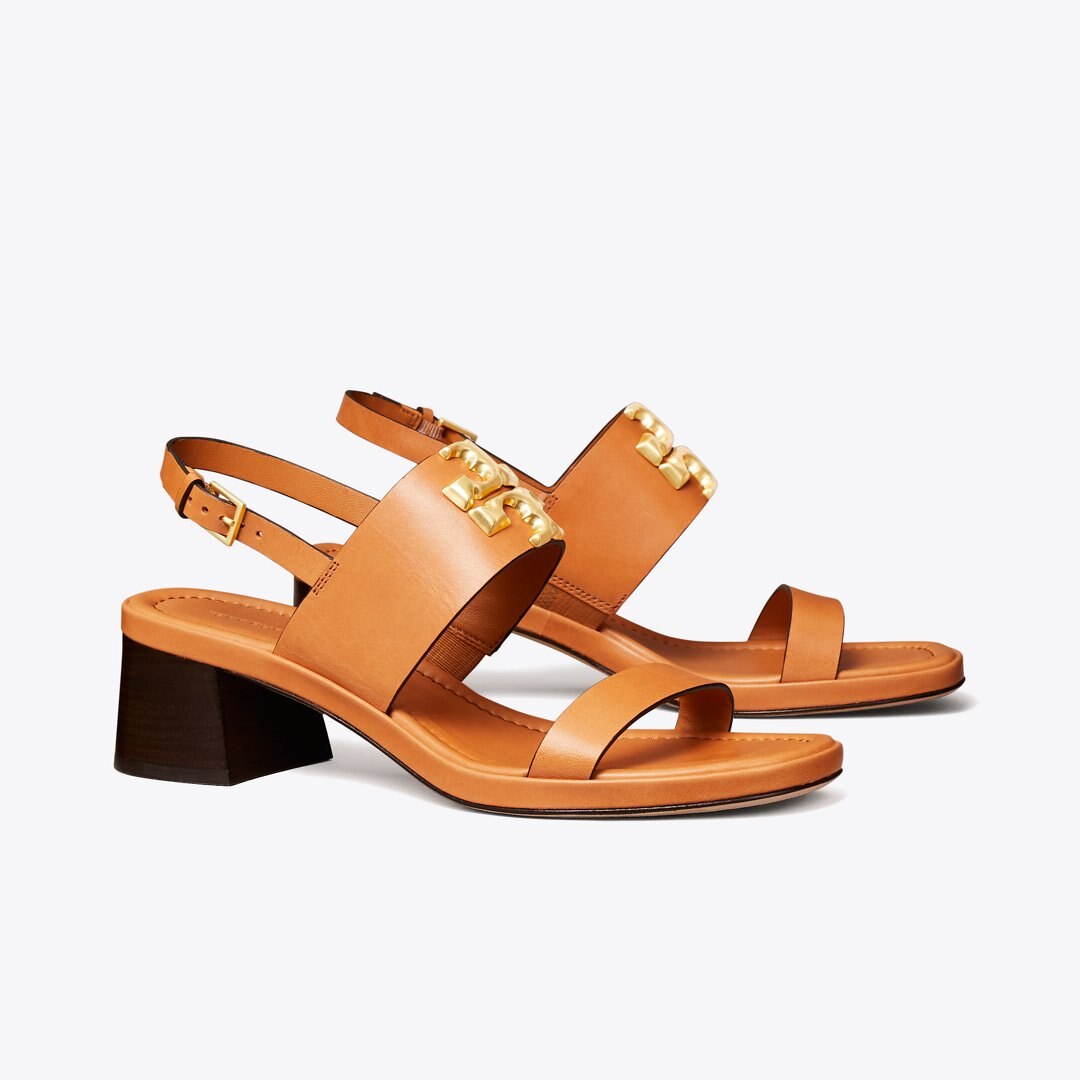 Tory Burch Eleanor Heel Sandal Brandy