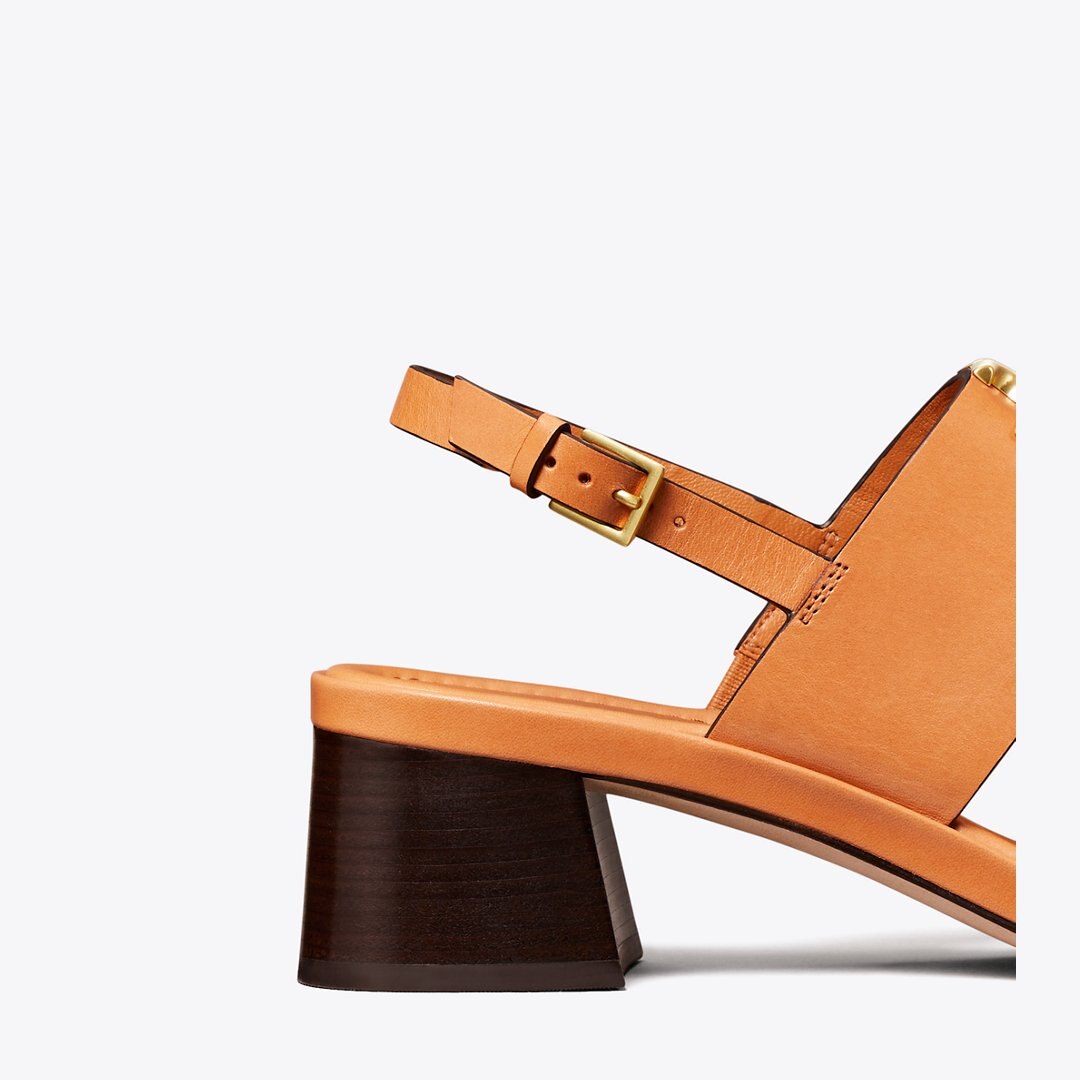 Tory Burch Eleanor Heel Sandal Brandy