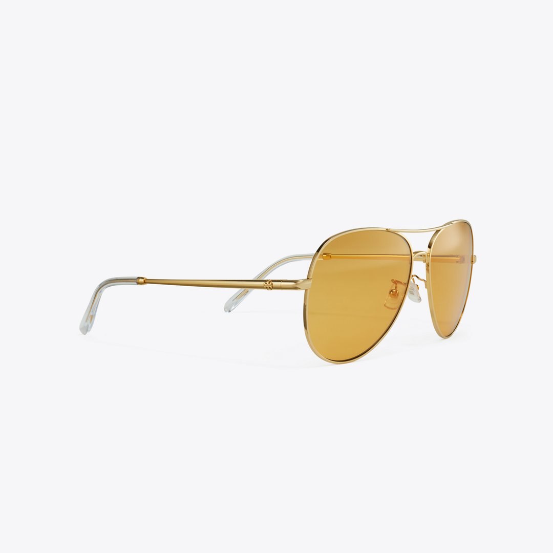 Tory Burch Eleanor Pilot Sunglasses GOLD/ORANGE