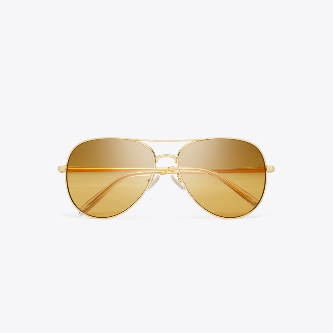 Tory Burch Eleanor Pilot Sunglasses GOLD/ORANGE