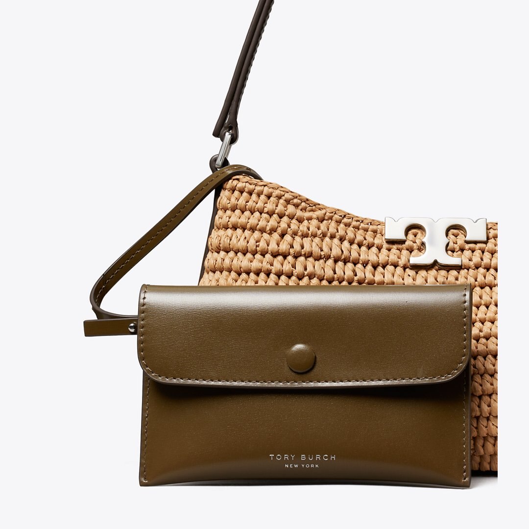 Tory Burch Eleanor Raffia Slim Shoulder Bag Honeycomb