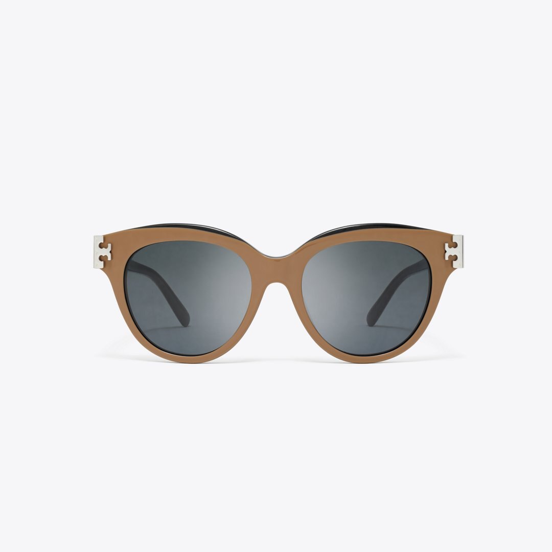 Tory Burch Eleanor Round Sunglasses NAVY/BROWN/DARK GREY